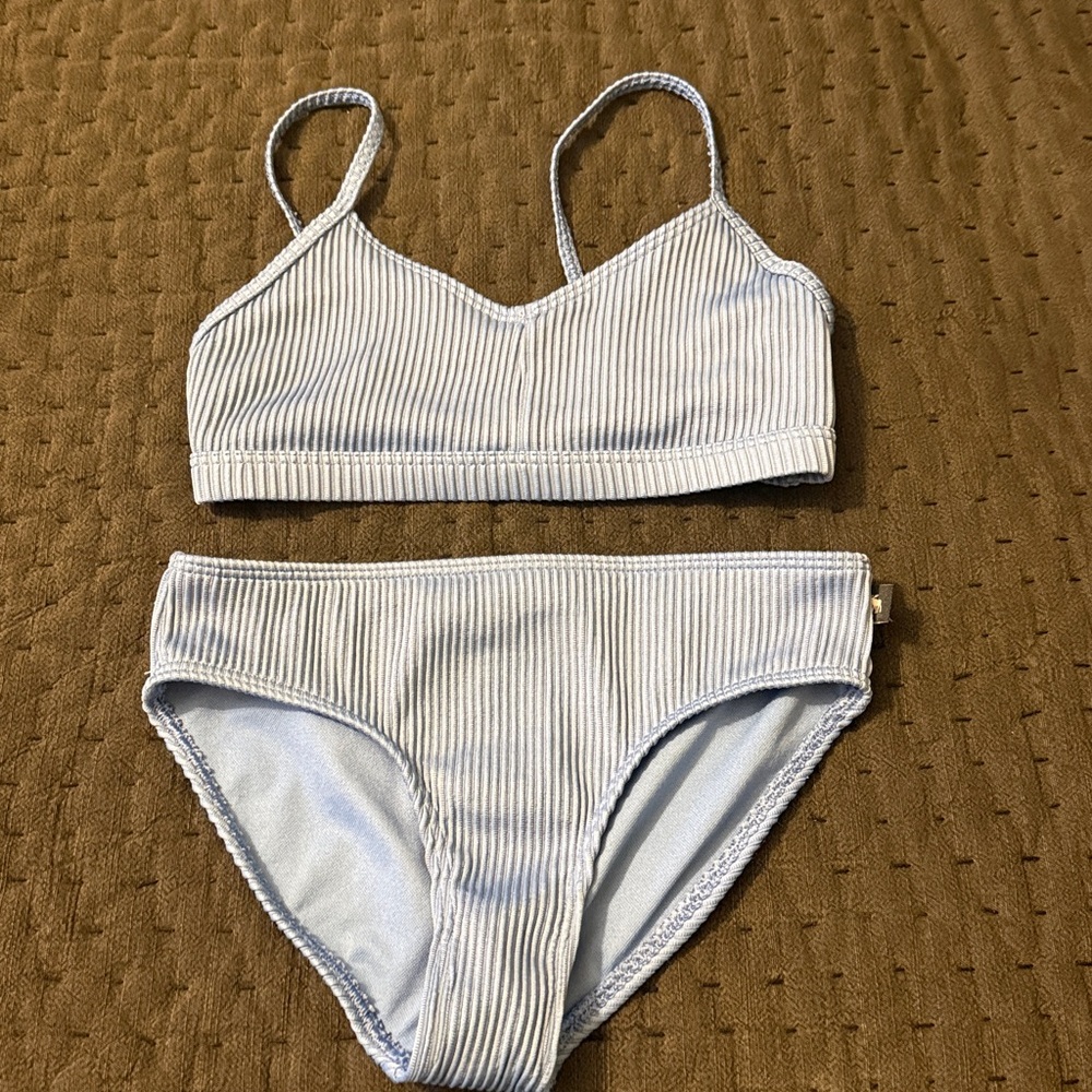 Girl’s Abercrombie 2-Piece Ribbed Light Blue Bikini Set